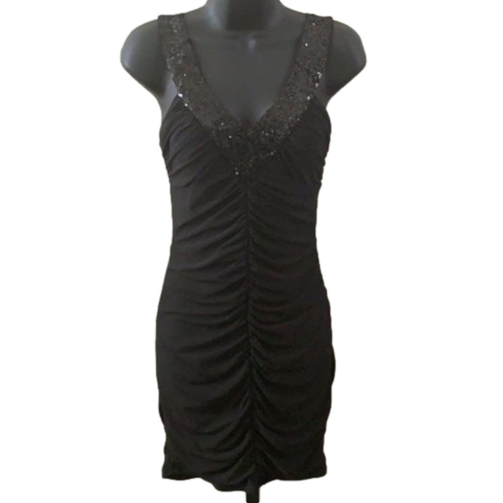 Love Tease Black Sequin Mini Dress